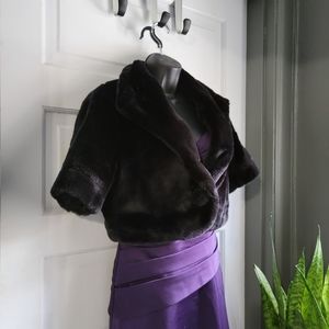 Black faux fur 3/4 jacket forever 21